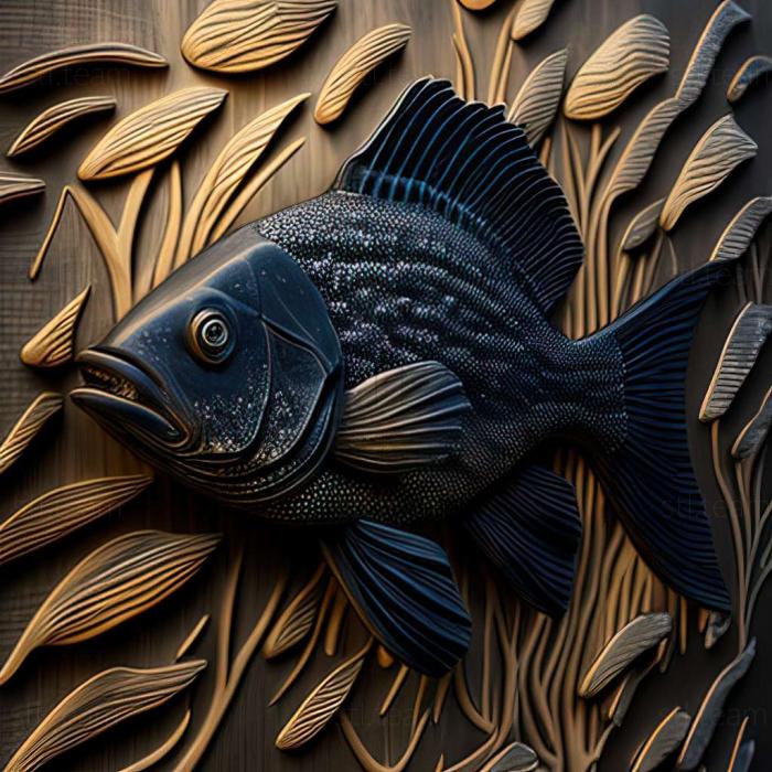 Black barbus fish